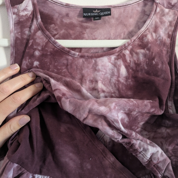 Nursing Queen Comfy Purple Tie-Dye Maxi Dress - Picture 4 of 8